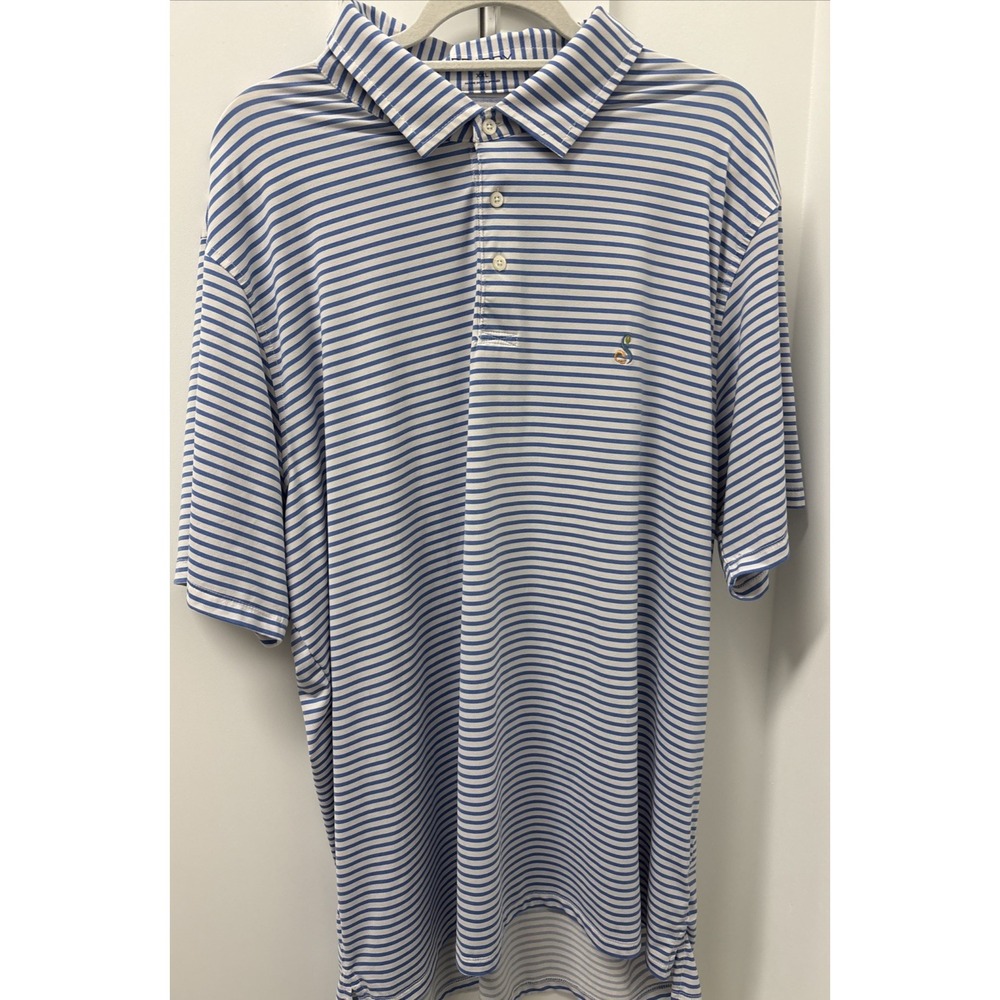 B. Draddy Mens Size XXL Streamsong Logo Resort Golf Striped Shirt Polo